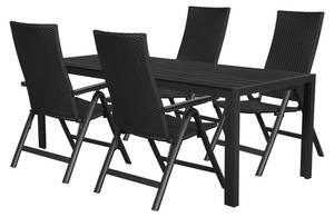 Gartenmöbel-Set Fuccy Schwarz - Rattan - 205 x 75 x 90 cm