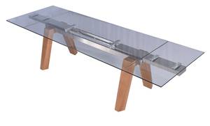 Table MOUNTY extensible Gris - Verre - 100 x 76 x 200 cm