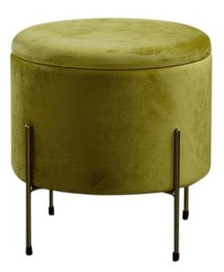 Hocker MARA Polsterhocker Pouf velvet Grün - Metall - 40 x 40 x 40 cm