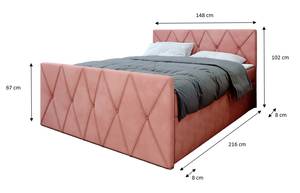 Boxspringbett CRISTI LUX 140 CL63 Rosa Pink - Holzwerkstoff - 148 x 102 x 216 cm