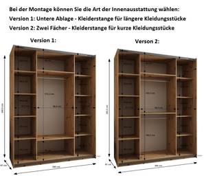 SCHWEBETÜRENSCHRANK LUX Schwarz - Weiß - Breite: 200 cm