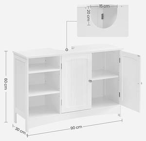 Waschbeckenunterschrank Freetown Weiß - Holzwerkstoff - 30 x 60 x 90 cm