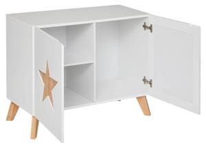 Kinderkommode STAR Weiß - Holzwerkstoff - 35 x 80 x 65 cm