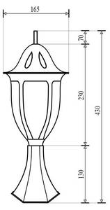 Stehleuchte MILANO Gold - Grau - Glas - Metall - 16 x 43 x 16 cm