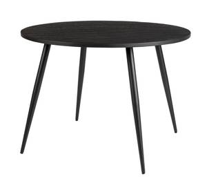 Table à manger Mo Noir - En partie en bois massif - 110 x 76 x 110 cm