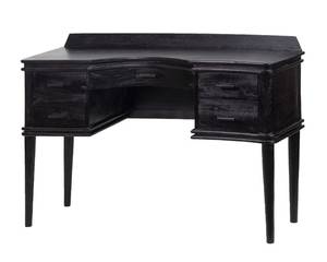 Coiffeuse 5 tiroirs en bois noir Noir - Bois/Imitation - En partie en bois massif - 120 x 83 x 40 cm