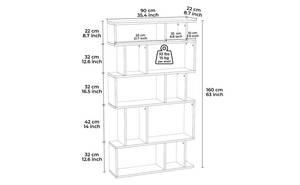 Eros Étagère À Livres Blanc - Largeur : 90 cm