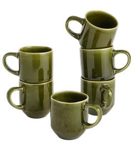 Tasse Rhea (Lot de 6) Vert - Céramique - 8 x 9 x 8 cm