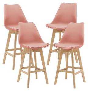 Lot de 4 Tabourets de Bar Lublin Rose foncé