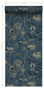 papier peint fleurs vintage 6962 Bleu - Fibres naturelles - Textile - 53 x 1005 x 1005 cm