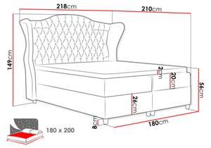 Boxspringbett Livia Dunkelgrün - Breite: 218 cm