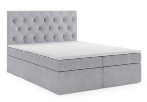 Boxspringbett BLANO 180 cm MH84 Hellgrau Grau - Holzwerkstoff - 180 x 123 x 217 cm