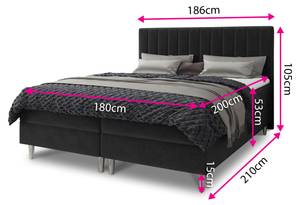 Boxspringbett Gold Grau - Breite: 186 cm