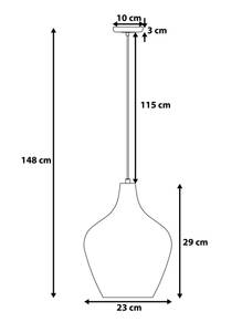 Lampe suspension SANGONE Argenté - Verre - 23 x 148 x 23 cm