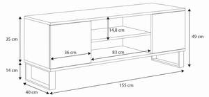 Tv lowboard FOCUS RTV155 2D Graphit - Eiche