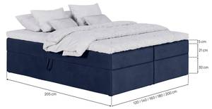 Boxspringbett ohne Kopfteil Simple Blau - Marineblau - Breite: 140 cm - H3