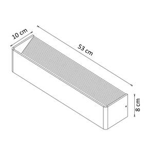 Wandleuchte - Quadra Schwarz - Metall - 10 x 8 x 53 cm