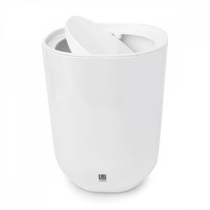 Poubelle salle de bains Step Verre / Acier inoxydable - Blanc