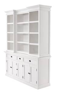 Vitrine Halifax Blanc - En partie en bois massif - 180 x 220 x 50 cm