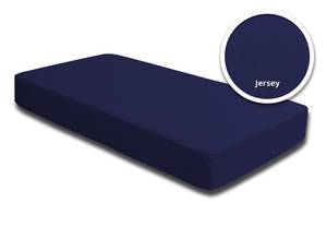 Spannbettlaken Jersey navy blau 200x200 Blau - Textil - 200 x 25 x 200 cm