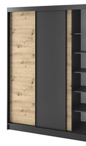 Penderie Artinero Noir - Marron - Largeur : 120 cm - 3 portes