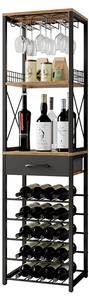 Weinregal Porto 50044 Schwarz - Braun - Holzwerkstoff - 40 x 148 x 30 cm