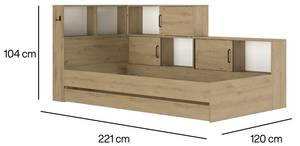 Lit junior 90x200 cm - ERWAN Beige - Bois manufacturé - 120 x 104 x 221 cm