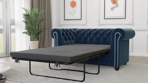 Sofa Karl, 2 sitzer, Chesterfield Marineblau