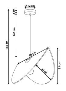 Lampe suspension HERRON Bleu - Papier - 60 x 168 x 32 cm