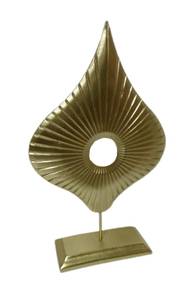 Skulptur Ellipse 2er Set Gold Gold - Kunststein - Kunststoff - Stein - 16 x 38 x 8 cm