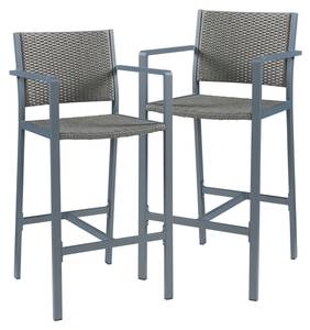 Lot de 2 tabourets de bar Avise Gris - Métal - 56 x 113 x 56 cm