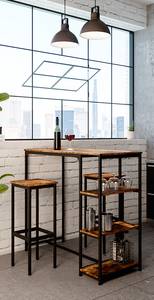 Table de bar Fyrk vieux bois/noir Noir - Marron - Bois manufacturé - 120 x 105 x 50 cm