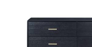 Commode STILIG COD140 6D Noir - Bois manufacturé - Matière plastique - 140 x 88 x 45 cm