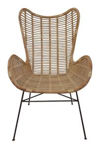 RATTAN Sessel Schwarz - Braun - Metall - Rattan - 75 x 113 x 84 cm