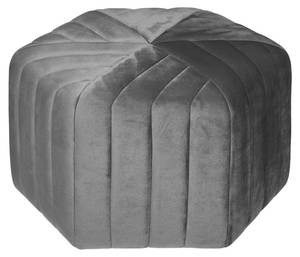 Sitzhocker aus Velours, sechseckig Grau - Textil - 48 x 30 x 52 cm