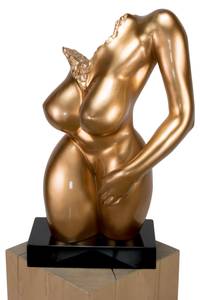 Skulptur Spiritual Entrance Gold - Kunststein - Kunststoff - 60 x 34 x 24 cm