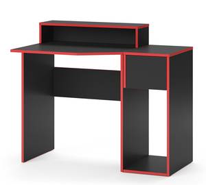 Bureau ordinateur Kron noir/rouge Set 7 Noir - Bois manufacturé - 60 x 87 x 60 cm