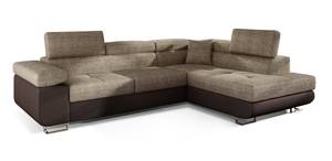 Ecksofa TONA Beige - Braun - Ecke davorstehend rechts