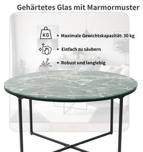 Couchtisch INMA GRN MARBLE Dunkelgrün - Grün - Schwarz