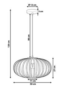 Lampe suspension HAVEL Marron - Blanc - Bambou - 50 x 120 x 50 cm