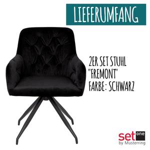 Drehstuhl Fremont (2er Set) Schwarz - Textil - 62 x 87 x 64 cm