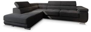 Ecksofa APIRO L-S Schwarz - Ecke davorstehend links