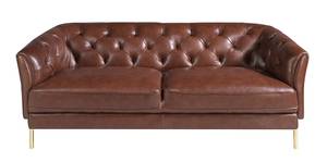 2-Sitzer-Sofa aus braunem Leder Braun - Echtleder - Textil - 188 x 75 x 94 cm