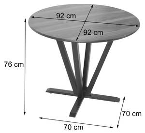 Bistrotisch M56-B Grau - Holzart/Dekor - Holz teilmassiv - 92 x 76 x 92 cm