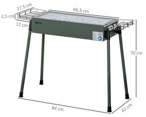 Holzkohlegrill 846-112V00DG Grün - Metall - 30 x 70 x 77 cm