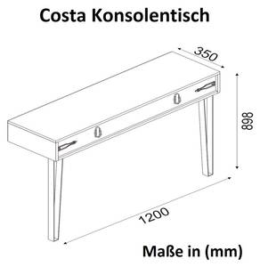 Konsolentisch Costa Eiche Braun - Holzwerkstoff - 120 x 90 x 35 cm