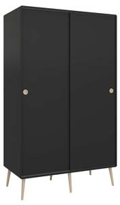 Kleiderschrank Softline Schwarz - Holz teilmassiv - 113 x 190 x 56 cm