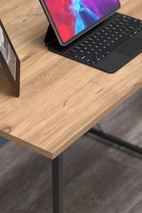 Schreibtisch mit Metallfüße Walnuss Braun - Holzwerkstoff - Metall - 90 x 72 x 60 cm