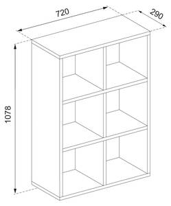 Etagère noir & 6 compartiments Noir