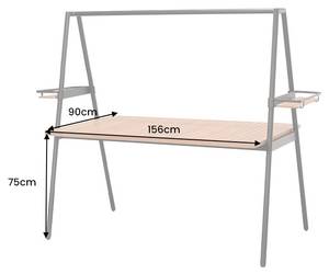 Gartentisch RIO Braun - Metall - Massivholz - Holzart/Dekor - 156 x 75 x 90 cm